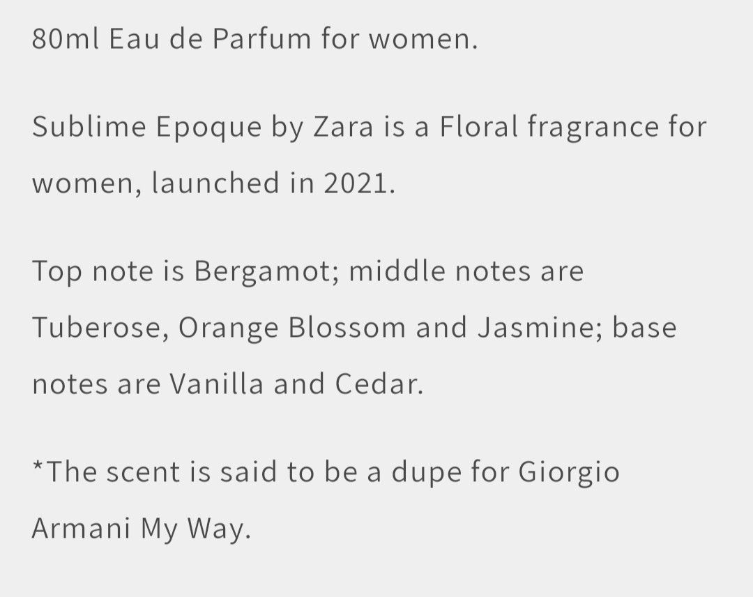 Sublime Epoque Zara perfume - a fragrance for women 2021