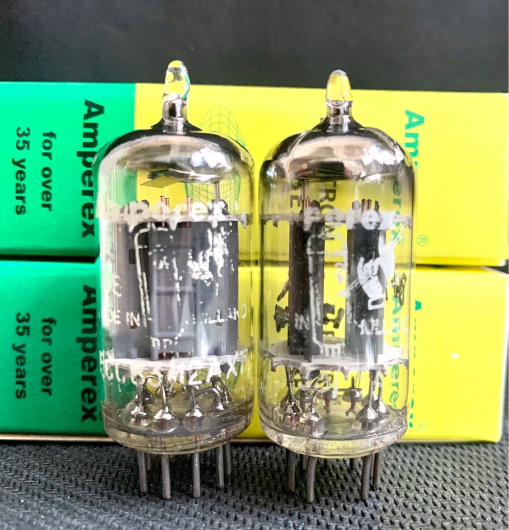 12AX7 長屏鋼片方D環ECC83 一對荷蘭1957-1958 製造吹喇叭Amperex Bugle