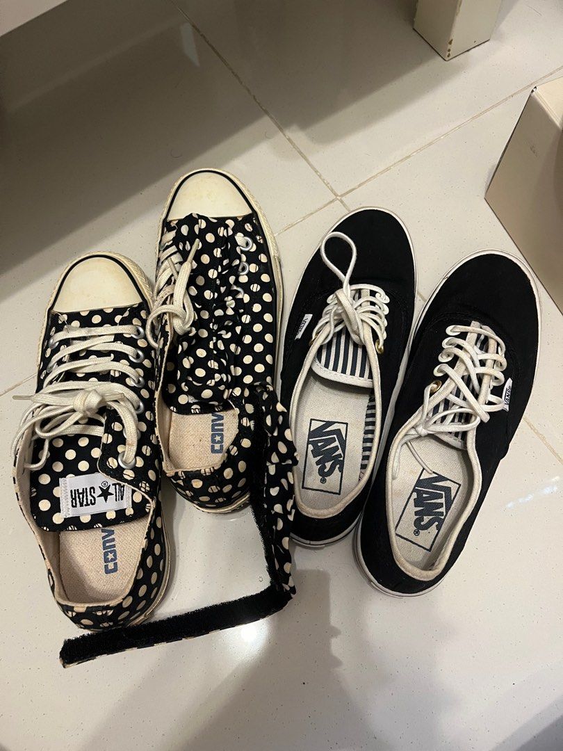 2 pairs Converse Japan polka dot or Vans Authentic both US 4.5