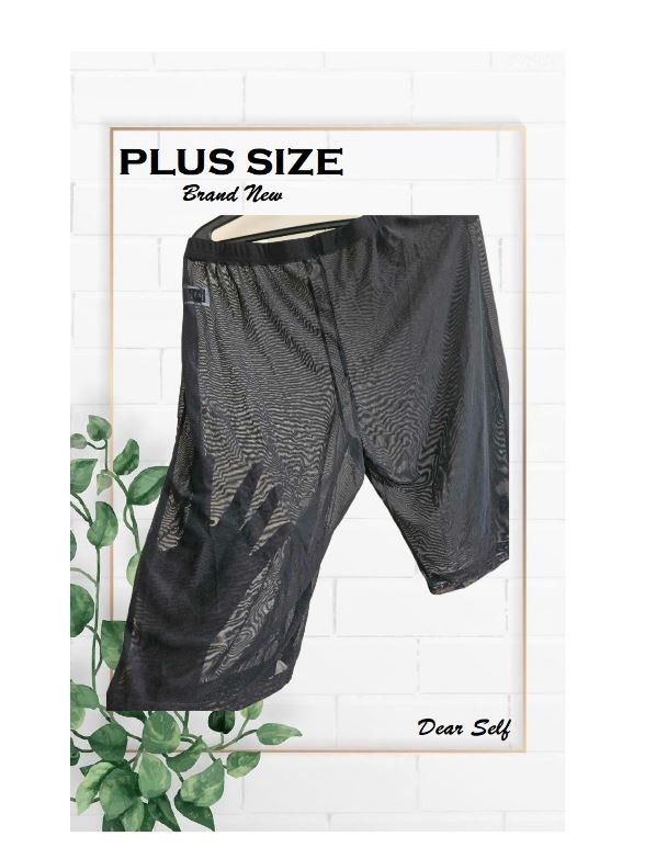 Plus size mesh swim shorts sale