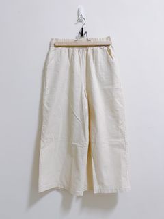 米杏-棉麻寬褲
