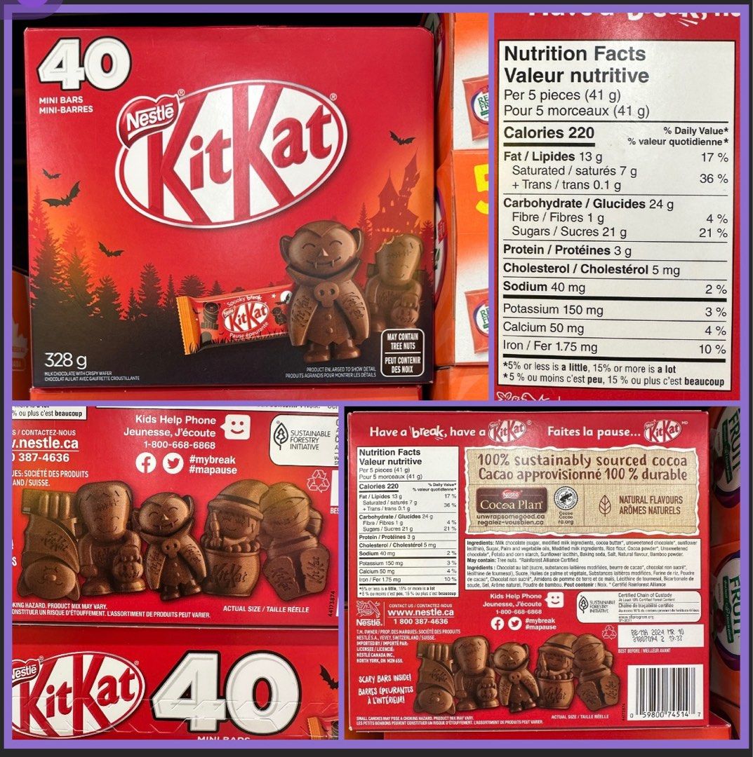 預訂貨品] KitKat 萬聖節造型朱古力🍫40小包, 嘢食& 嘢飲, 包裝食物