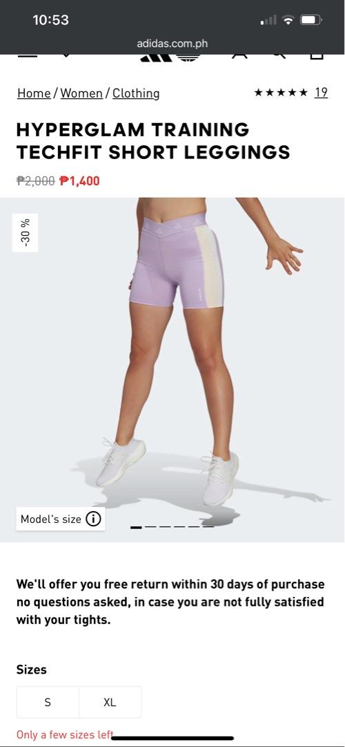 Adidas Hyperglam Techfit Purple Training Short Leggings, Women's Fashion,  Activewear on Carousell