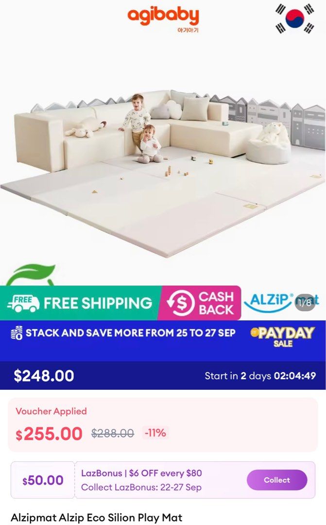 Alzipmat playmat and guard 200*240, Babies & Kids, Infant Playtime on