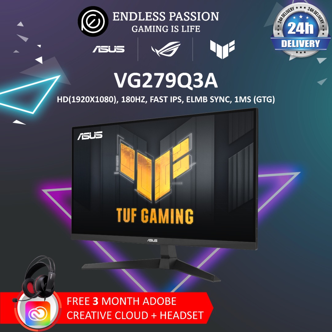 Asus TUF Gaming VG279Q3A Gaming Monitor, Computers & Tech, Parts ...