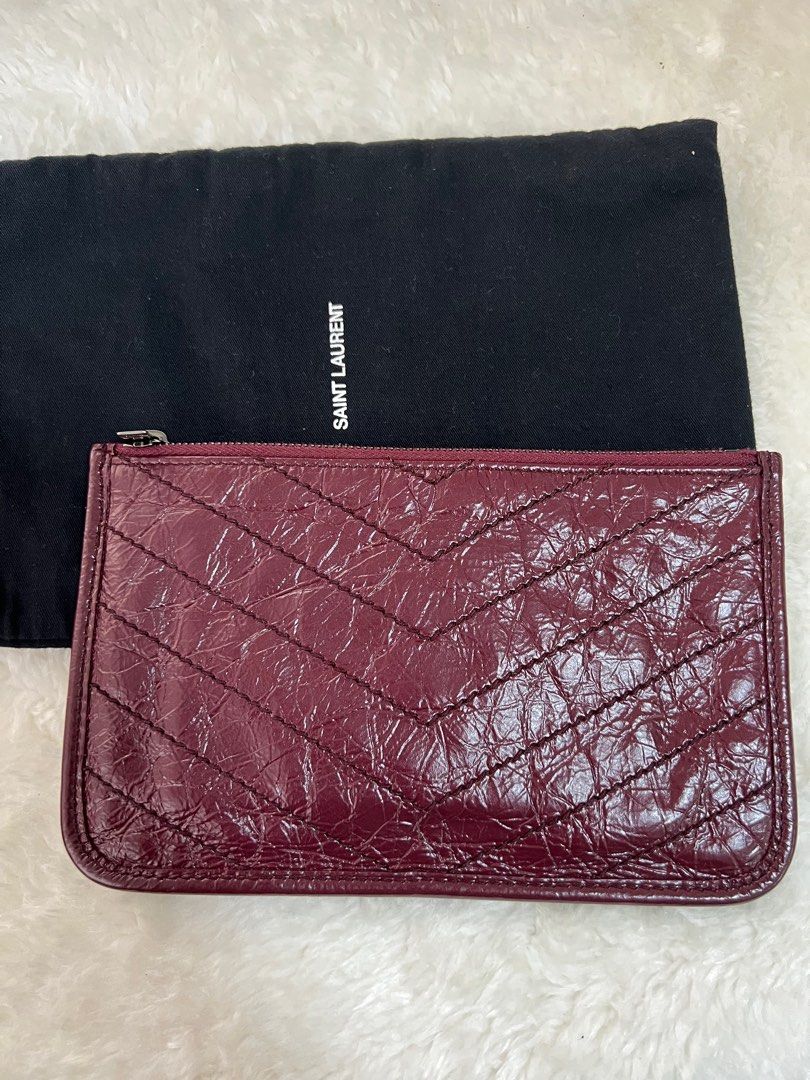 Saint Laurent Niki Bill Pouch Burgundy