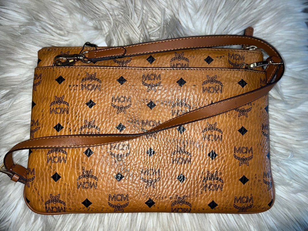 MCM Cognac Visetos Coated Canvas Mini Rabbit Shoulder Bag MCM