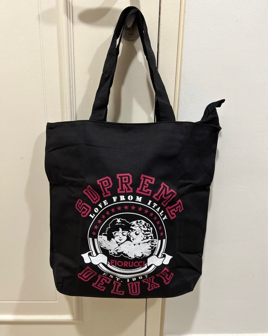 Authentic New Fiorucci from Italy Black Canvas Limited Edition Tote Bag