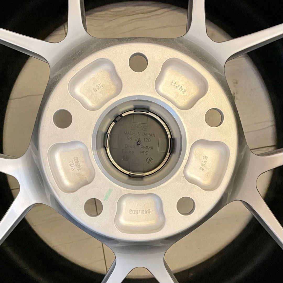 BBS RI-D Forged Aluminum Alloy (Category: Mags and Tires) located in Manila. Submitted by jac_prcs (Listing ID 1256186831, Image 3). Description: BBS RI-D Forged Aluminum Alloy Diamond Silver (DS) color Size: 20x11 - rear 20x8.5 - front PCD: 5x130 Bore: 71.6.