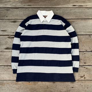 Blue Vacation Polo Rugby Shirt Stripe