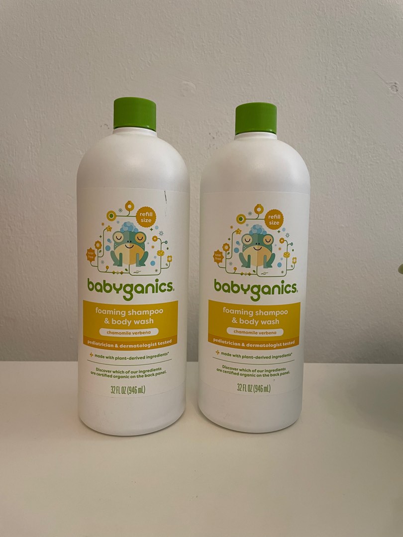 Babyganics foaming shampoo and body wash top