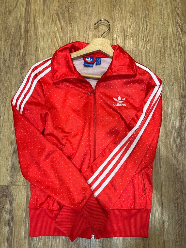 Red adidas jacket womens hot sale