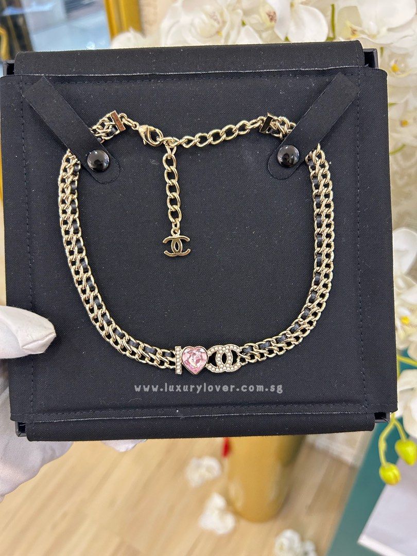 RARE AUTH CHANEL PEARL, METAL, CRYSTAL AND LOGO NECKLACE - BNIB