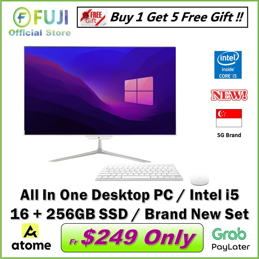 Brand New Fuji All In One intel i5 Desktop - Win 11 + Free MS 
