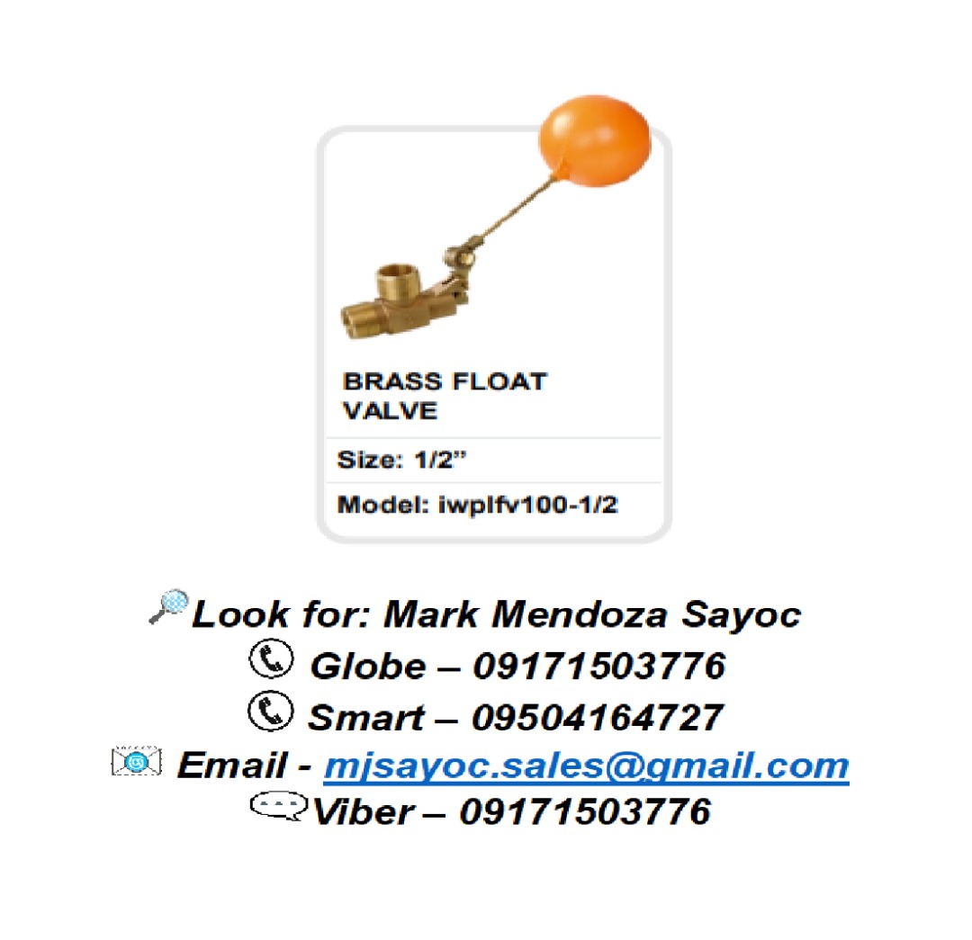 BRASS FLOAT VALVE (PVC BALL), Commercial & Industrial, Construction Tools & Equipment on Carousell