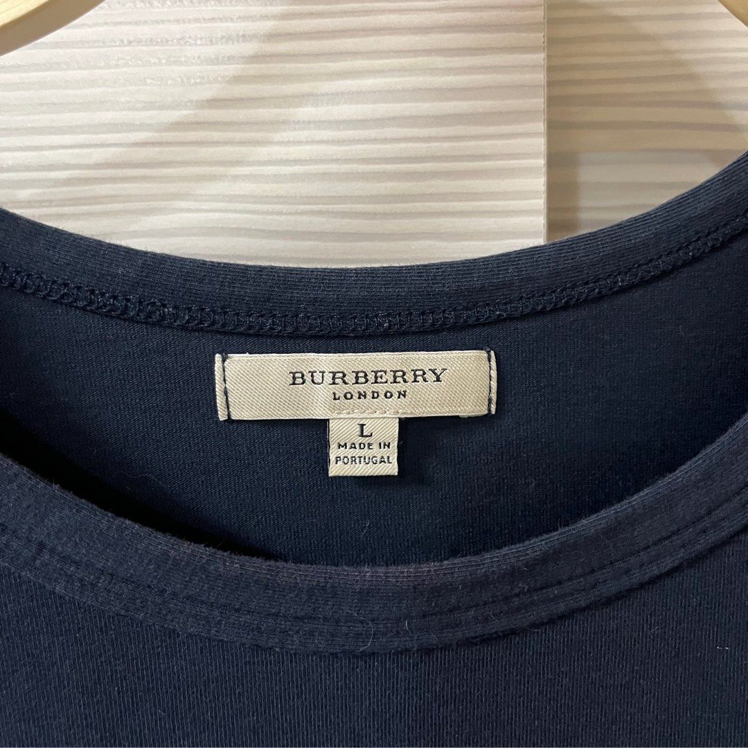 Burberry LONDON 深藍色 藏藍色 質感 短袖上衣