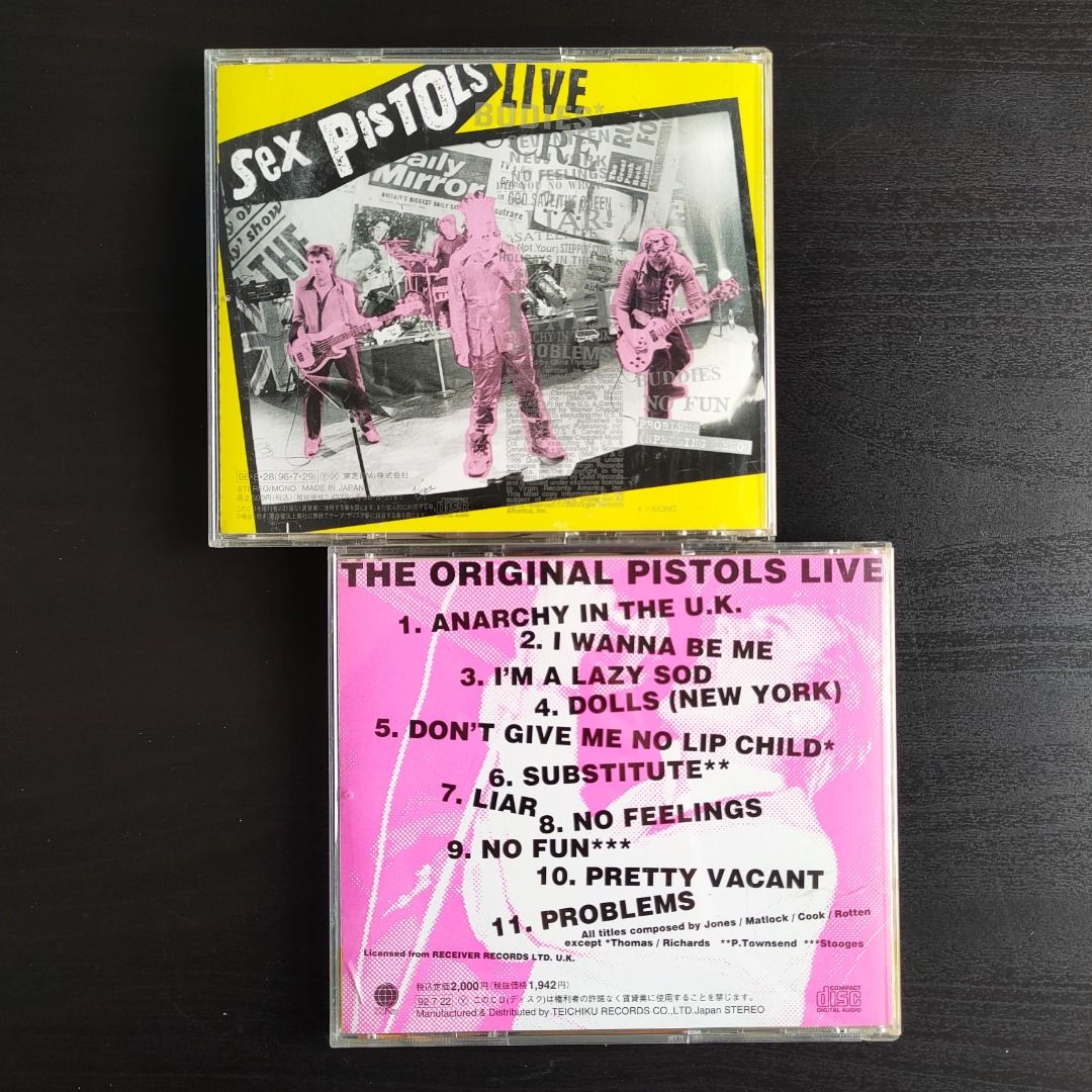 CD / JAPAN PRESS PUNK, SEX PISTOLS LOT / SEX PISTOLS: FILTHY LUCRE LIVE /  THE ORIGINAL SEX PISTOLS LIVE / MEDIA: EX CASING/INLAY: EX- / PRICE: RM 38 