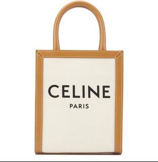 CELINE cabas horizontal item tote bag bicolor pink red used from japan