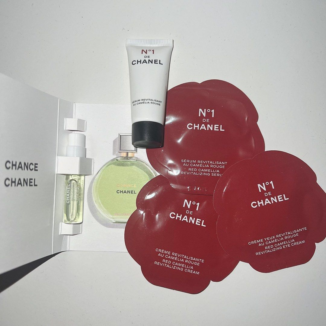 Chanel Beauty Samples - Chance Eau Fraiche EDP 1.5ml, N 1 de Chanel  Revitalizing Serum / Cream / Eye Cream, Beauty & Personal Care, Face, Face  Care on Carousell
