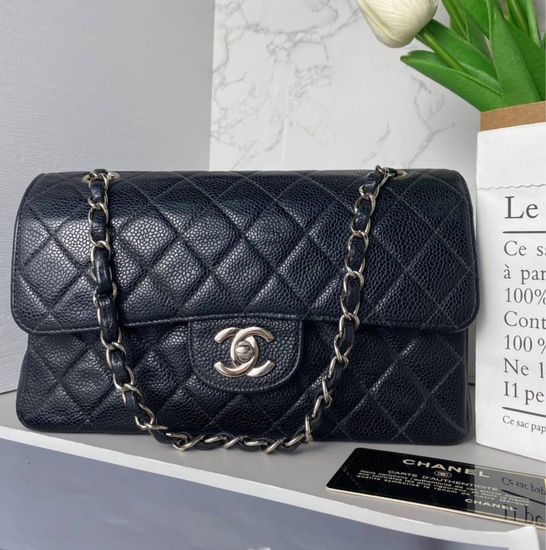 CHANEL CLASSIC FLAP BAG JUMBO BLACK CAVIAR, Luxury, Bags & Wallets