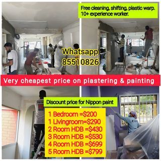 Cheapest price for plastering & painting!!! #Wall plaster #HDB house wall & celling plaster #Condo house wall & ceiling plaster #1 room,2 room, 3 room, 4 room, 5 room flat plastering & painting