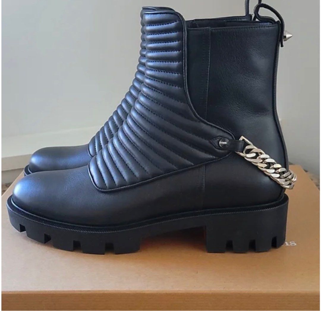 Christian Louboutin Maddic boots spiked calf lug sole chunky boots