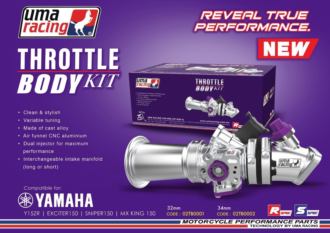 CLICK IN LIST ALL THROTTLE BODY UMA RACING OKO SCK TOBAKI YAMAHA SNIPER