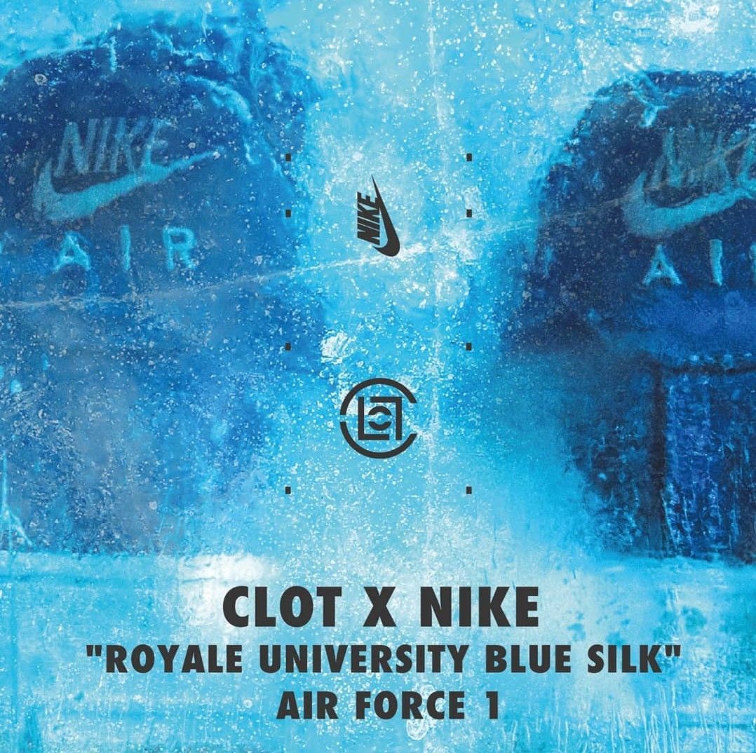 CLOT x Nike Air Force 1 Low PRM Royal Silk 2019 CJ5290 400