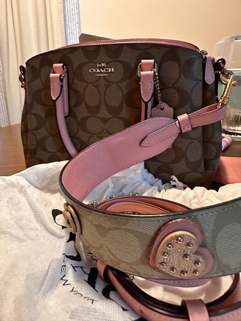 Coach bag with pink strap sales