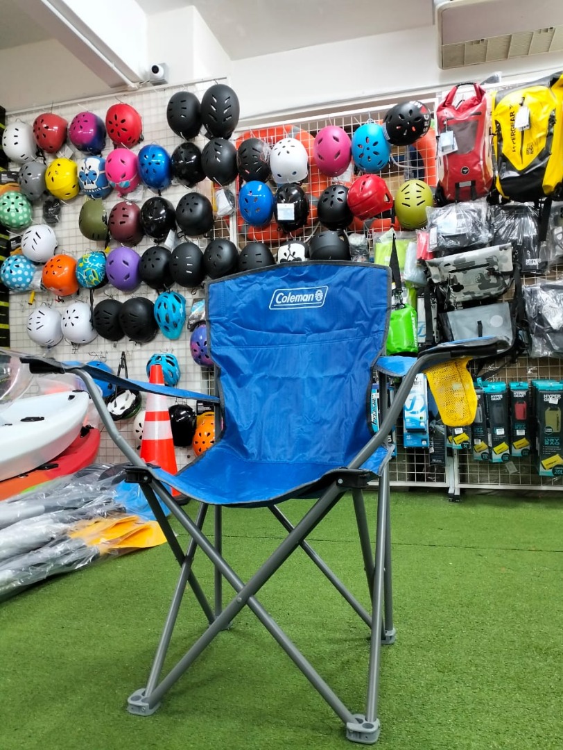 Coleman Heavy Duty Camping Chair Blue, Sports Equipment, Hiking & Camping on Carousell