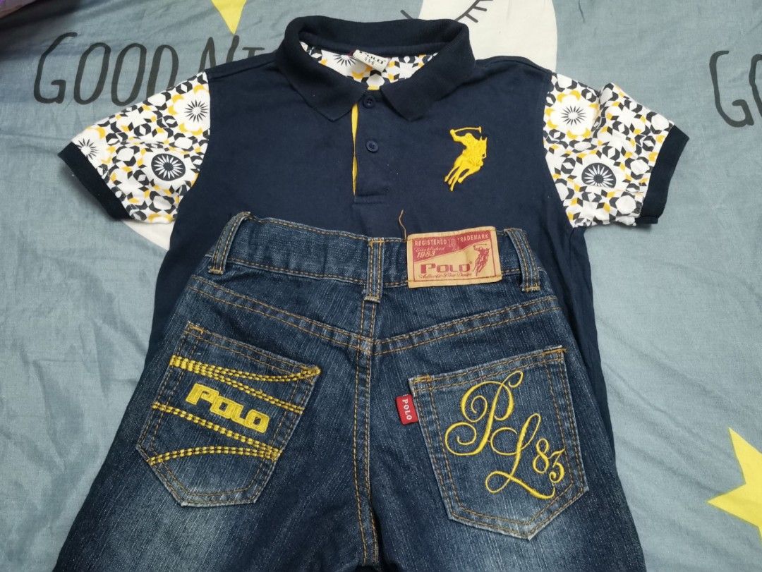 Combo polo shirt pants Babies Kids Babies Kids Fashion on