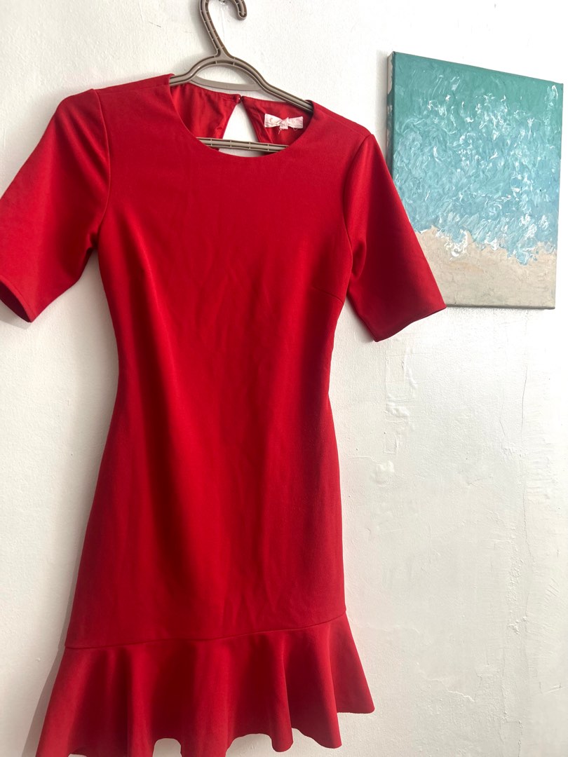 Conservative online red dress
