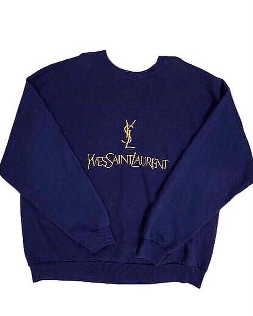 Crewneck vintage Yves Saint Laurent YSL Fesyen Pria Pakaian Atasan di Carousell