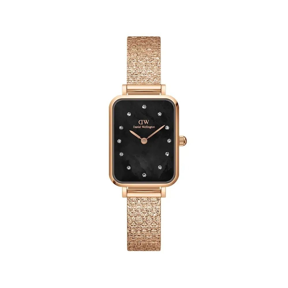 Daniel Wellington Quadro Lumine Pressed Piano Rose Gold Black