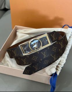 Louis Vuitton Dauphine 25mm Reversible Belt Tan Monogram. Size 85 cm