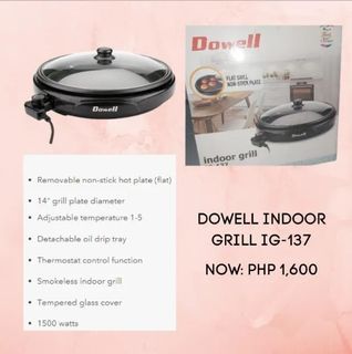 DOWELL INDOOR GRILL IG-137
Flat Grill Non-Stick Plate