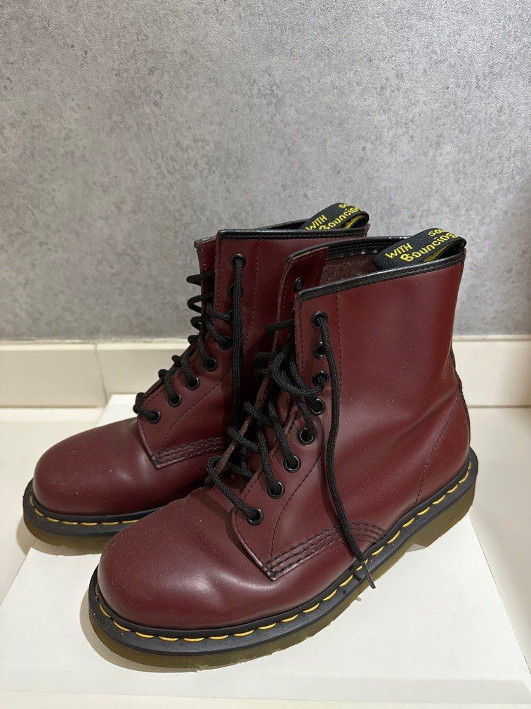 Red leather doc martens store