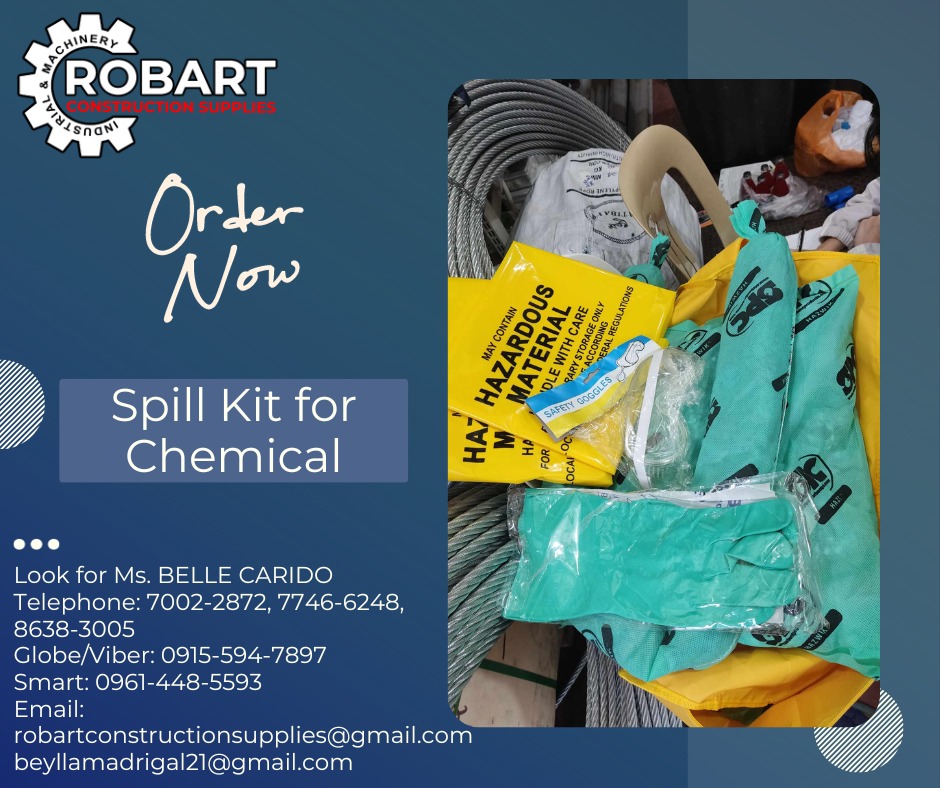 Emergency Spill Kit for Chemical, Commercial & Industrial, Construction