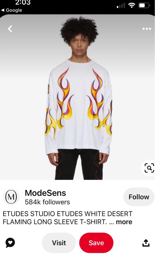 Etudes Flaming Long Sleeve, Men's Fashion, Tops & Sets, Hoodies on