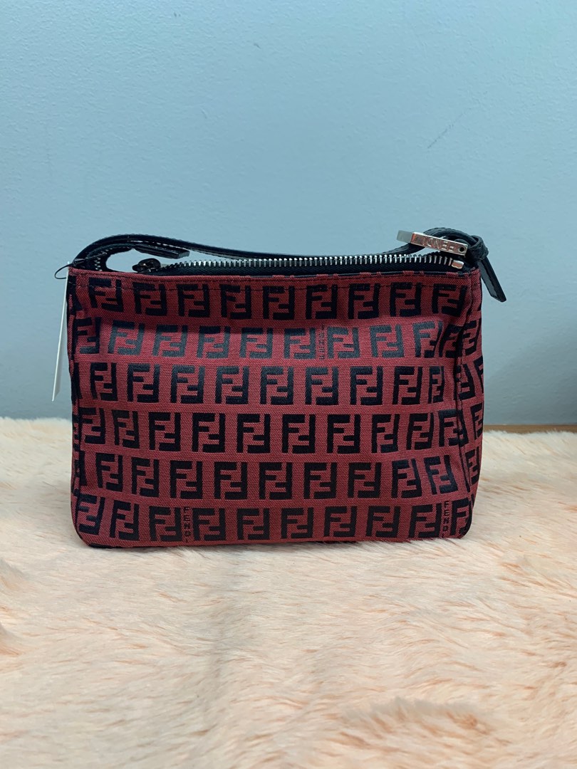 Fendi Zucca Monogram Red Bag Luxury Bags Wallets on Carousell