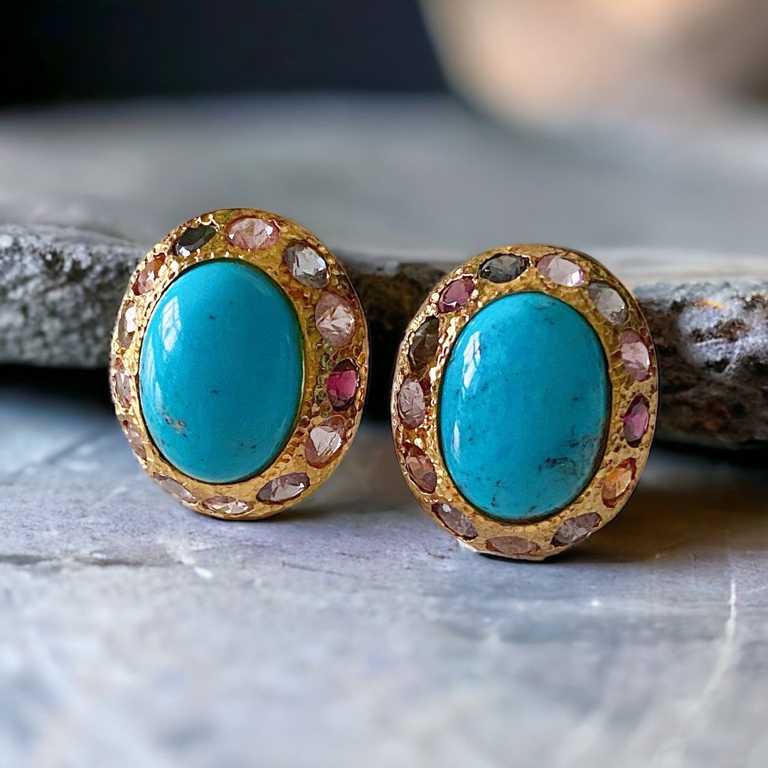 FIRESALE NATURAL Arizona Turquoise earrings Women s