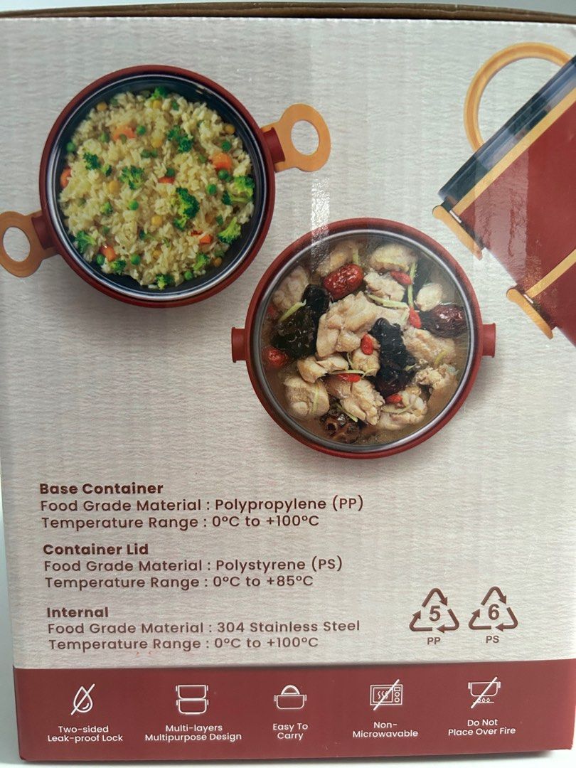 Two Tier Container Example 2 Tier Food Container 1.6L, Furniture & Home Living, Kitchenware ...