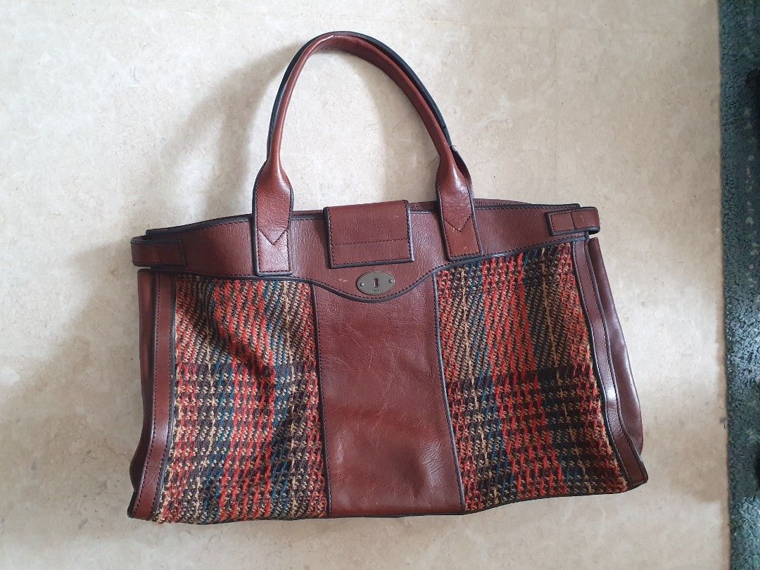 Fossil Key-Per Plum With Silver Messenger Bag Shoulder Bag Laptop Bag | eBay