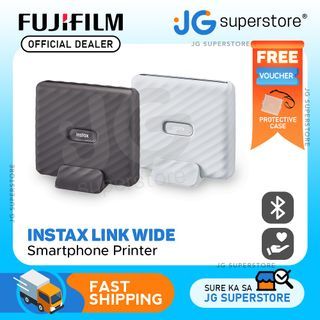 Fujifilm Instax Link Wide Smartphone Printer with Bluetooth 4.2 Connectivity (Ash White, Mocha Gray) | JG Superstore