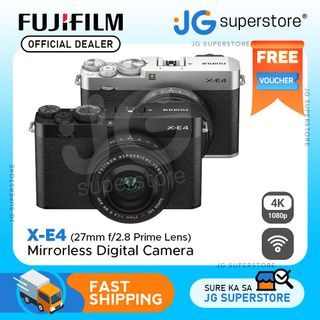 Fujifilm X-E4 Mirrorless Digital Camera with 27mm f/2.8 Lens (Black, Silver) | JG Superstore