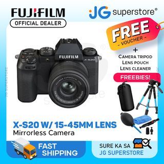 FUJIFILM X-S20 with XC 15-45mm Kit OIS PZ Lens with TG-BT1 Tripod Grip Bluetooth for Mirrorless Camera with 26.1MP APS-C X-Trans BSI CMOS 4 Sensor & X-Processor 5, 6K, 4K Full HD Up to 8fps Shooting, and Vari-Angle LCD Touchscreen | JG Superstore