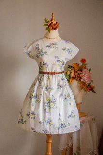 full cotton vintage dress,Two side pockets taiwan brand dress purple flower dress
