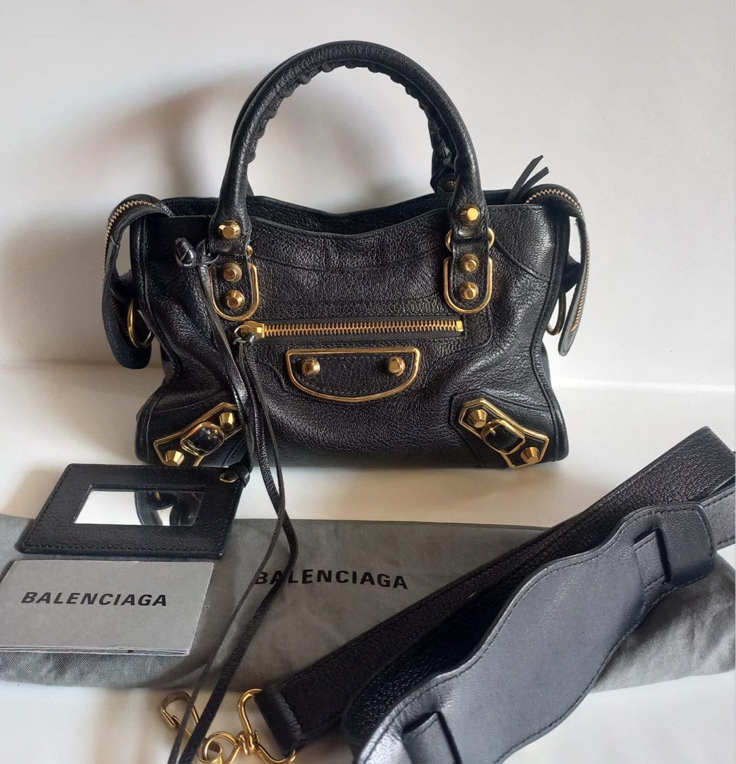 Good Cond Balenciaga mini city black ghw 2019 ghw Barang Mewah Tas Dompet di Carousell