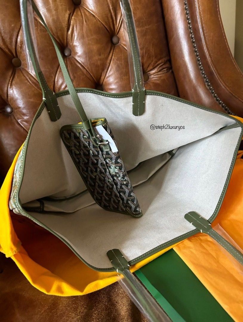 Goyard St Louis PM Green. Made in France, Luxury, Bags & Wallets on  Carousell