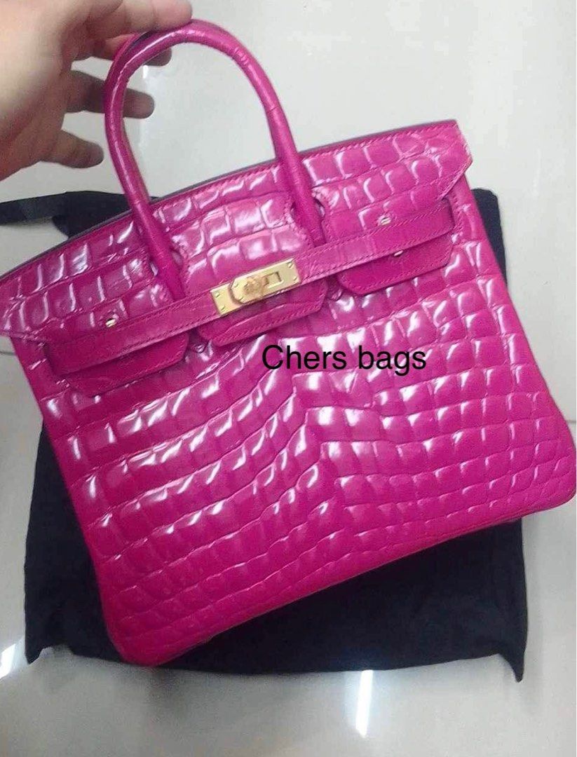 Onhand Authentic Hermes Birkin 25 B25 Croc Crocodile Black RARE COLLECTORS  ITEM Bag Complete, Luxury, Bags & Wallets on Carousell